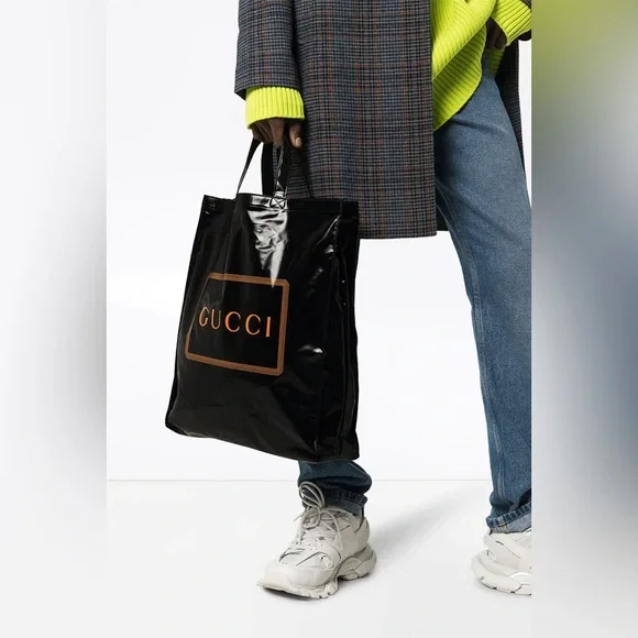 GUCCI MONTECARLO CRYSTAL LOGO PRINT SHOPPING TOTE - Picture 2 of 11